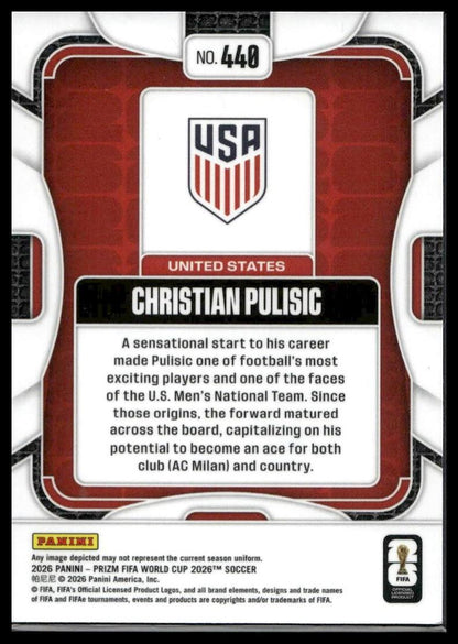 2026 Panini Prizm FIFA World Cup #440 Christian Pulisic Silver Prizm