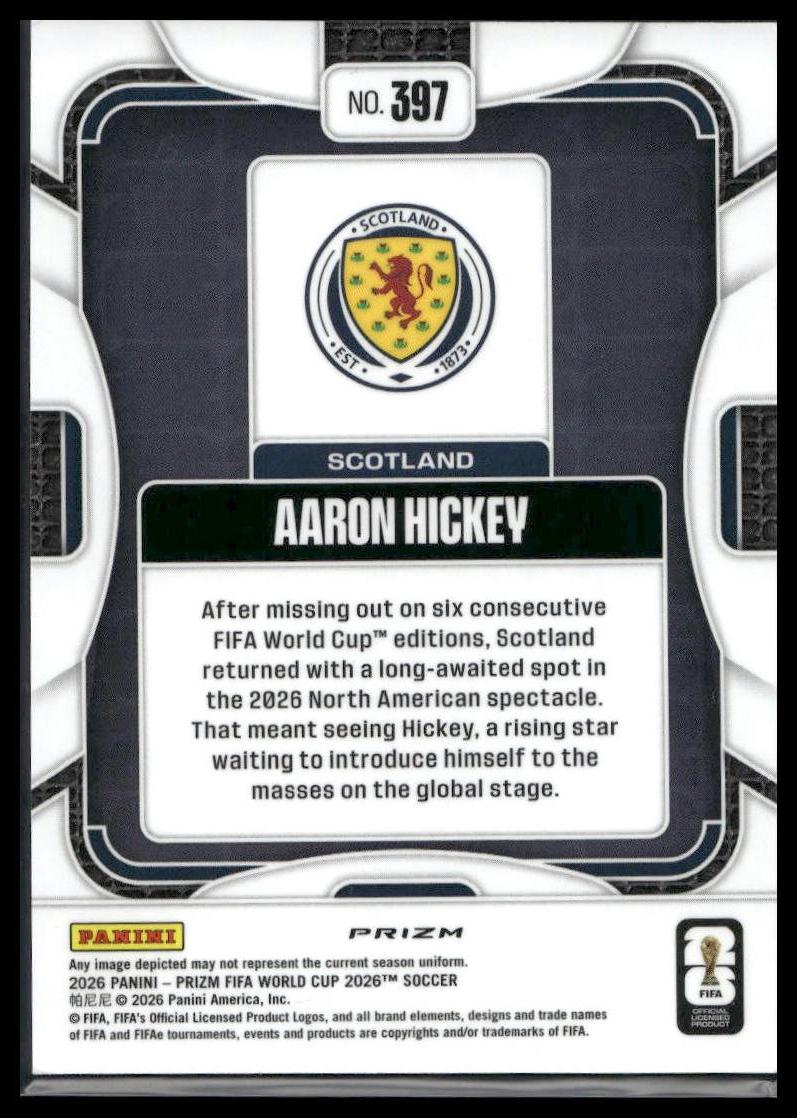 2026 Panini Prizm FIFA World Cup #397 Aaron Hickey Silver Prizm
