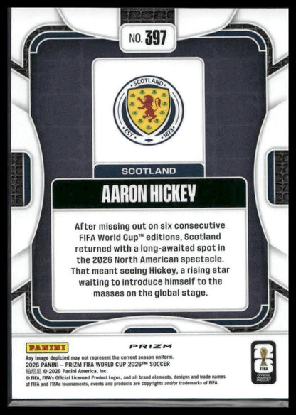 2026 Panini Prizm FIFA World Cup #397 Aaron Hickey Silver Prizm