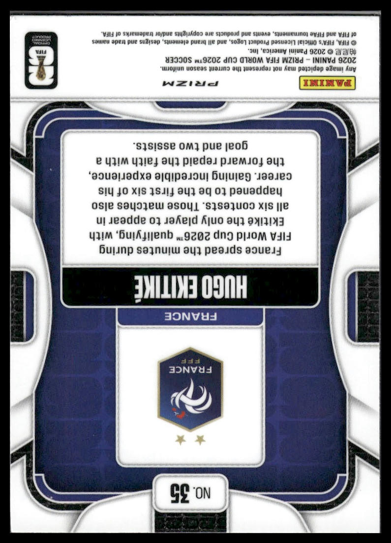 2026 Panini Prizm FIFA World Cup #35 Hugo Ekitike Silver Prizm