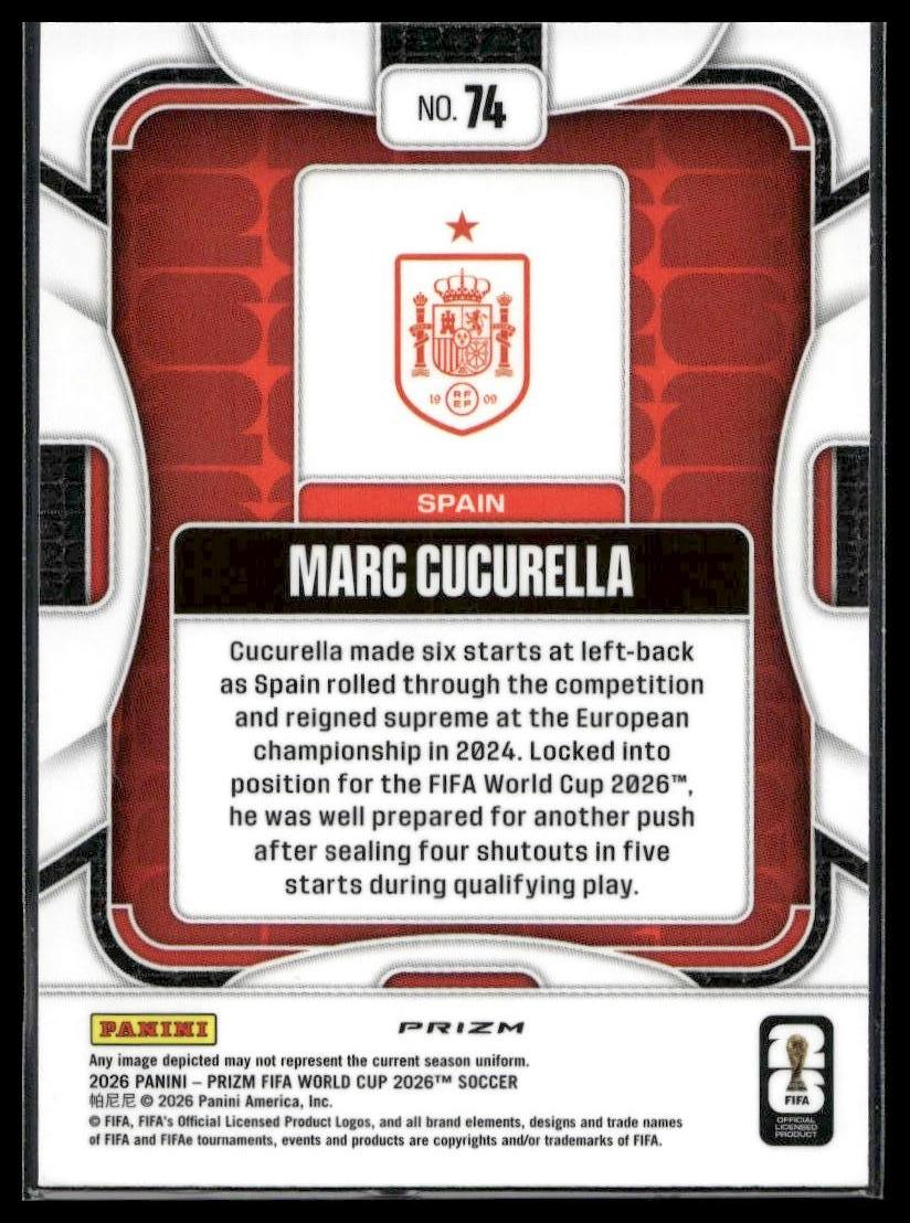 2026 Panini Prizm FIFA World Cup #74 Marc Cucurella Silver Prizm