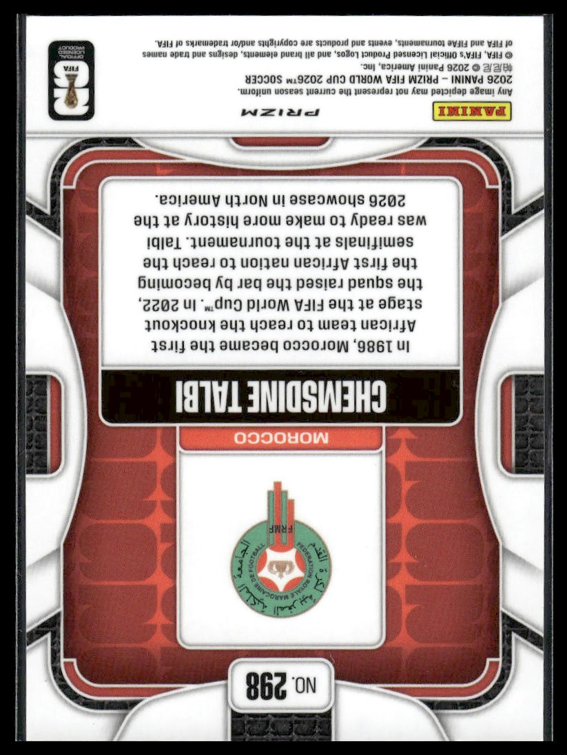 2026 Panini Prizm FIFA World Cup #298 Chemsdine Talbi Silver Prizm