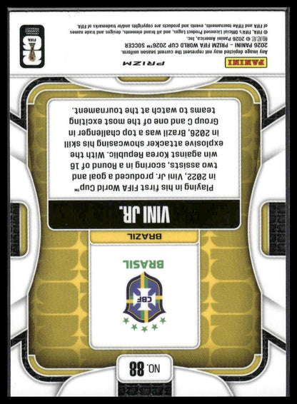 2026 Panini Prizm FIFA World Cup #88 Vini Jr. White Sparkle