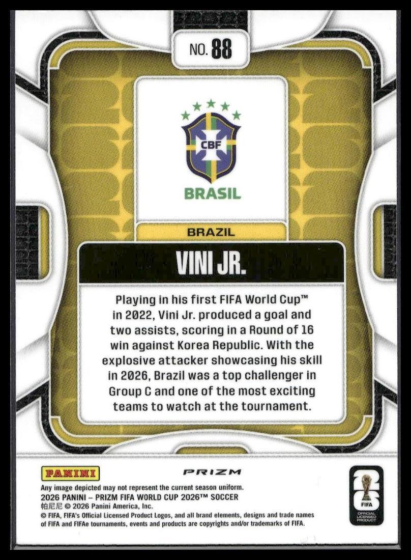 2026 Panini Prizm FIFA World Cup #88 Vini Jr. White Sparkle