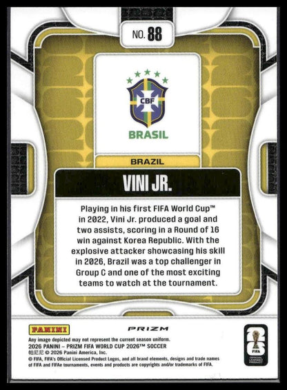 2026 Panini Prizm FIFA World Cup #88 Vini Jr. White Sparkle