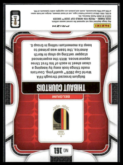 2026 Panini Prizm FIFA World Cup #161 Thibaut Courtois White Sparkle