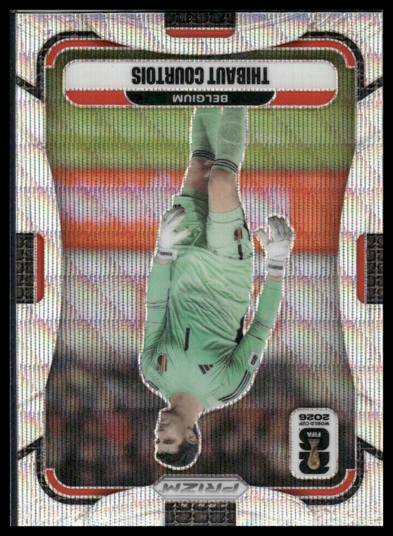 2026 Panini Prizm FIFA World Cup #161 Thibaut Courtois White Sparkle