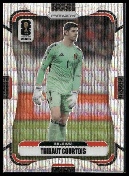 2026 Panini Prizm FIFA World Cup #161 Thibaut Courtois White Sparkle