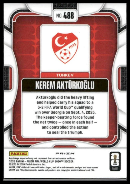 2026 Panini Prizm FIFA World Cup #488 Kerem Aktürkoğlu Disco
