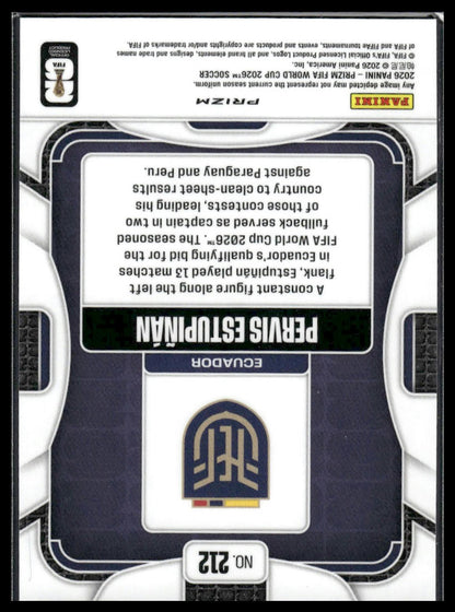 2026 Panini Prizm FIFA World Cup #212 Pervis Estupiñán White Sparkle