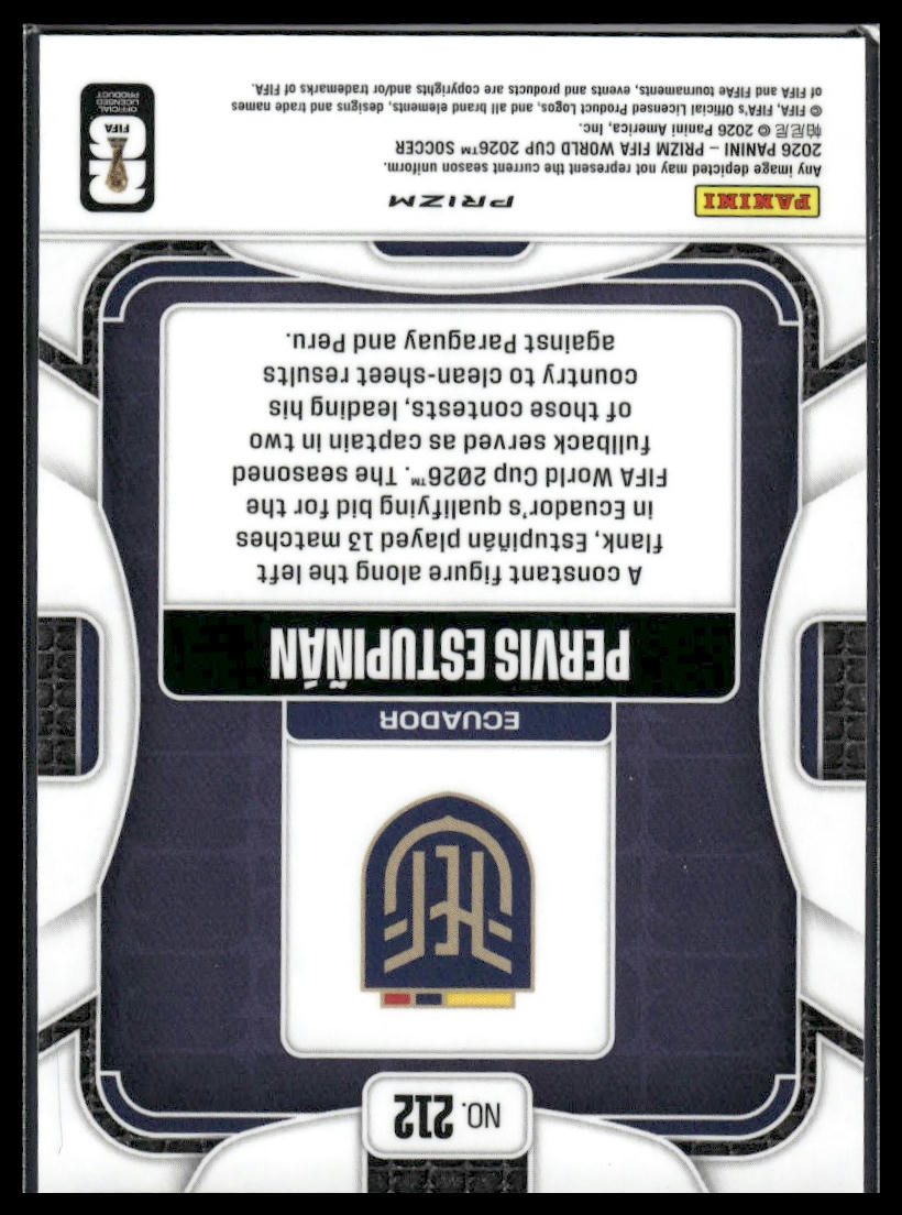 2026 Panini Prizm FIFA World Cup #212 Pervis Estupiñán White Sparkle