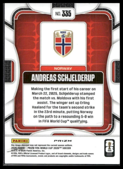 2026 Panini Prizm FIFA World Cup #335 Andreas Schjelderup Disco Prizm