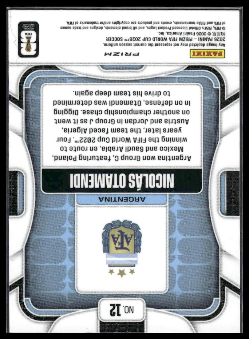 2026 Panini Prizm FIFA World Cup #12 Nicolas Otamendi Disco Prizm