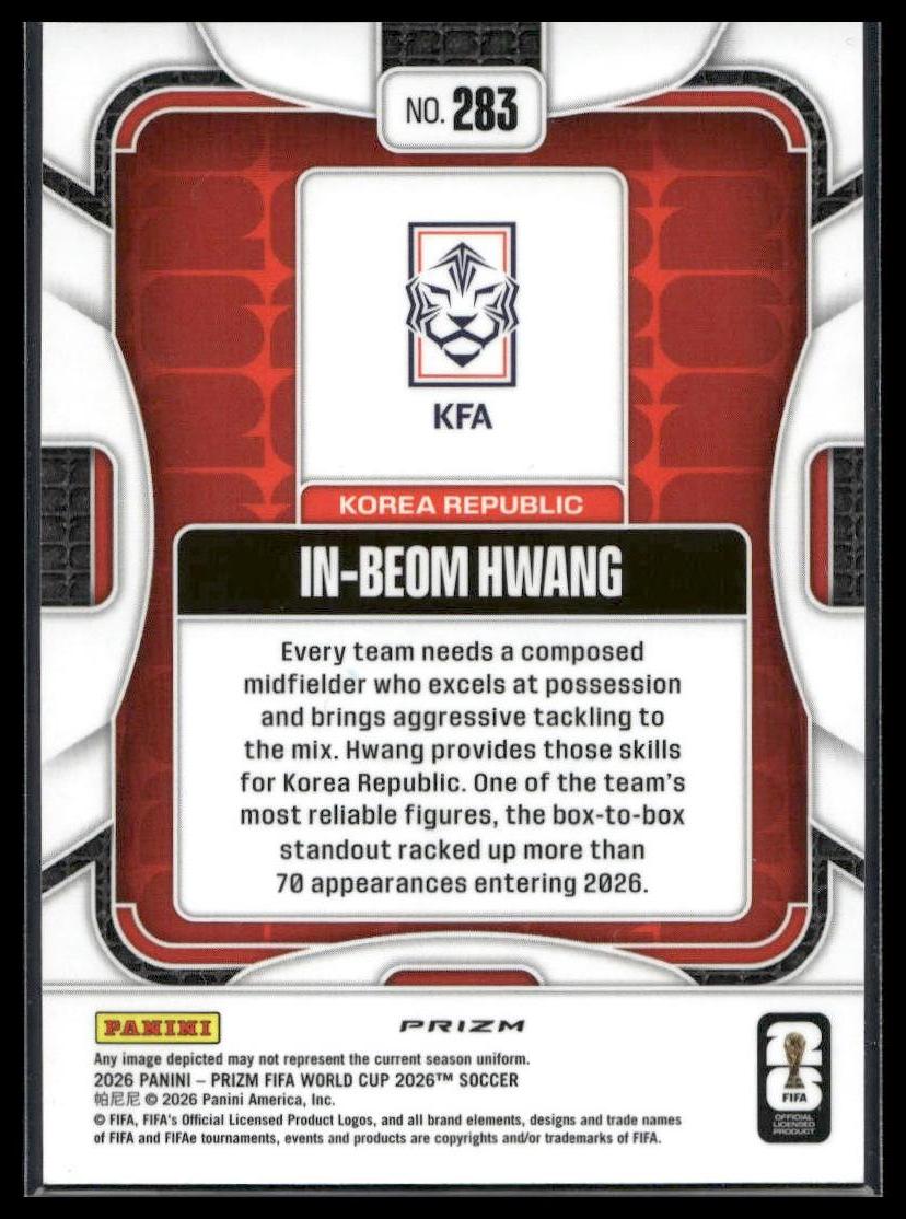 2026 Panini Prizm FIFA World Cup #283 In-Beom Hwang Disco Prizm