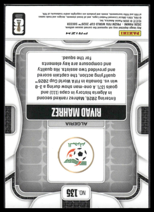 2026 Panini Prizm FIFA World Cup #135 Riyad Mahrez Disco Prizm