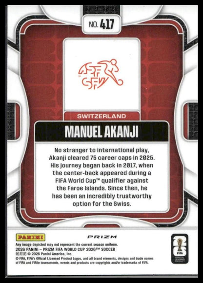 2026 Panini Prizm FIFA World Cup #417 Manuel Akanji Wave Prizm