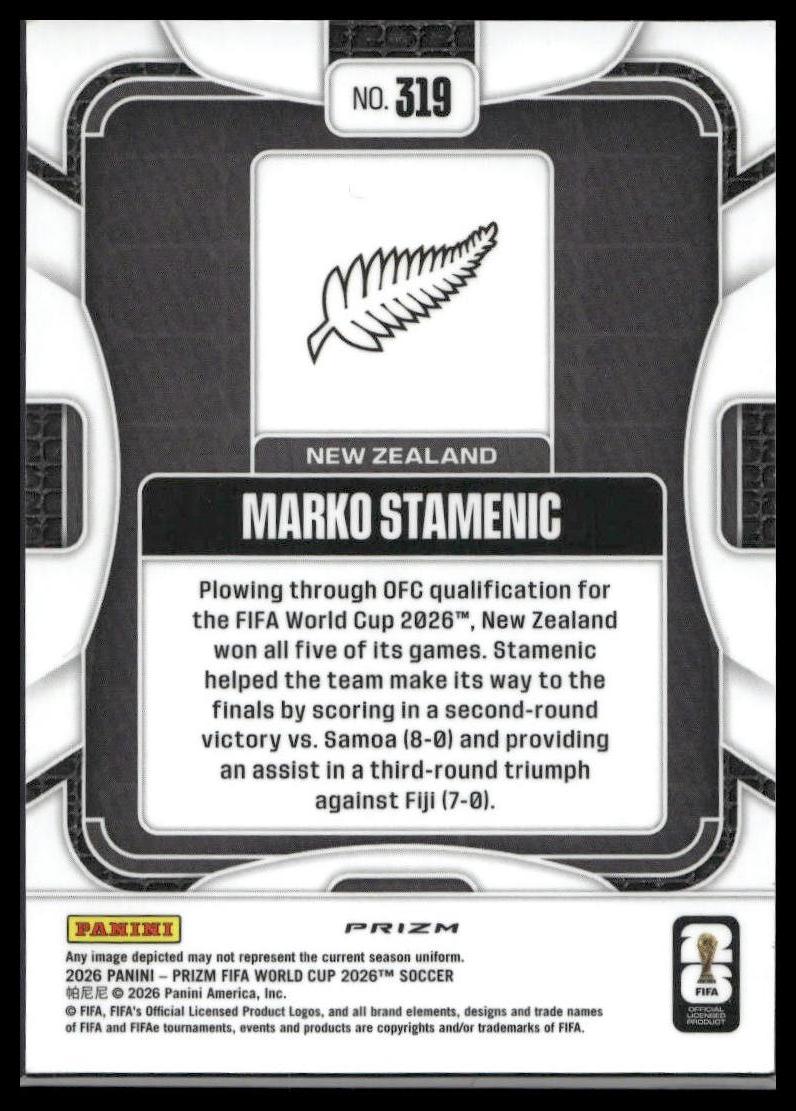 2026 Panini Prizm FIFA World Cup #319 Marko Stamenic Wave Prizm