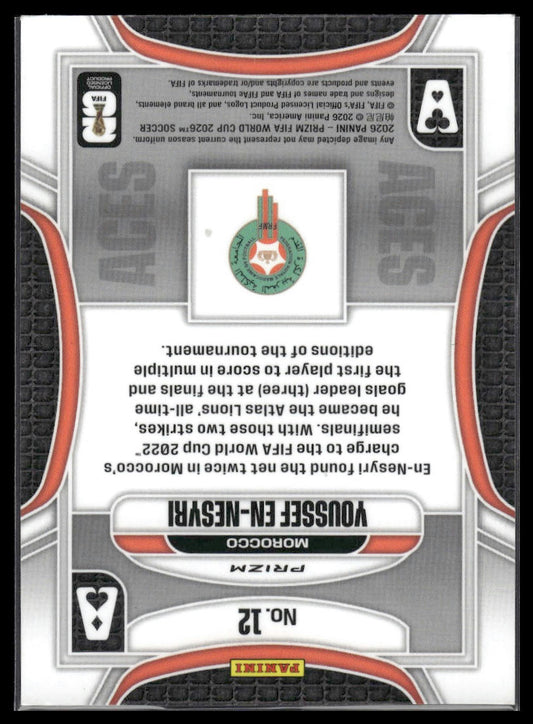 2026 Panini Prizm FIFA World Cup #12 Youssef En-Nesyri Aces Silver Prizm