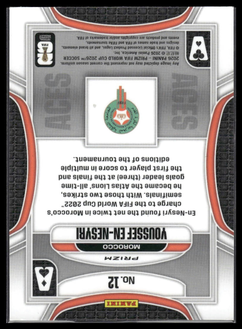 2026 Panini Prizm FIFA World Cup #12 Youssef En-Nesyri Aces Silver Prizm