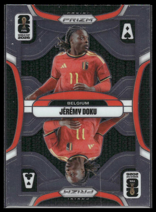 2026 Panini Prizm FIFA World Cup #13 Jeremy Doku Aces Silver Prizm