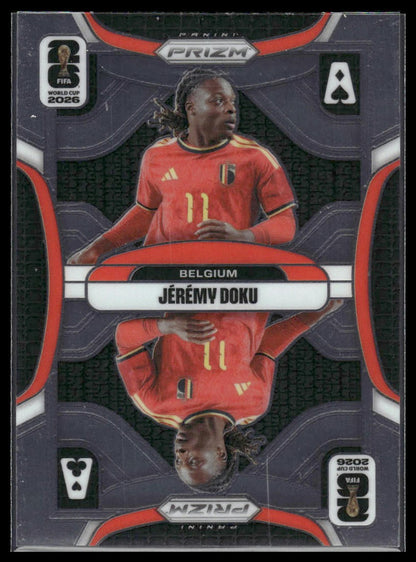 2026 Panini Prizm FIFA World Cup #13 Jeremy Doku Aces Silver Prizm