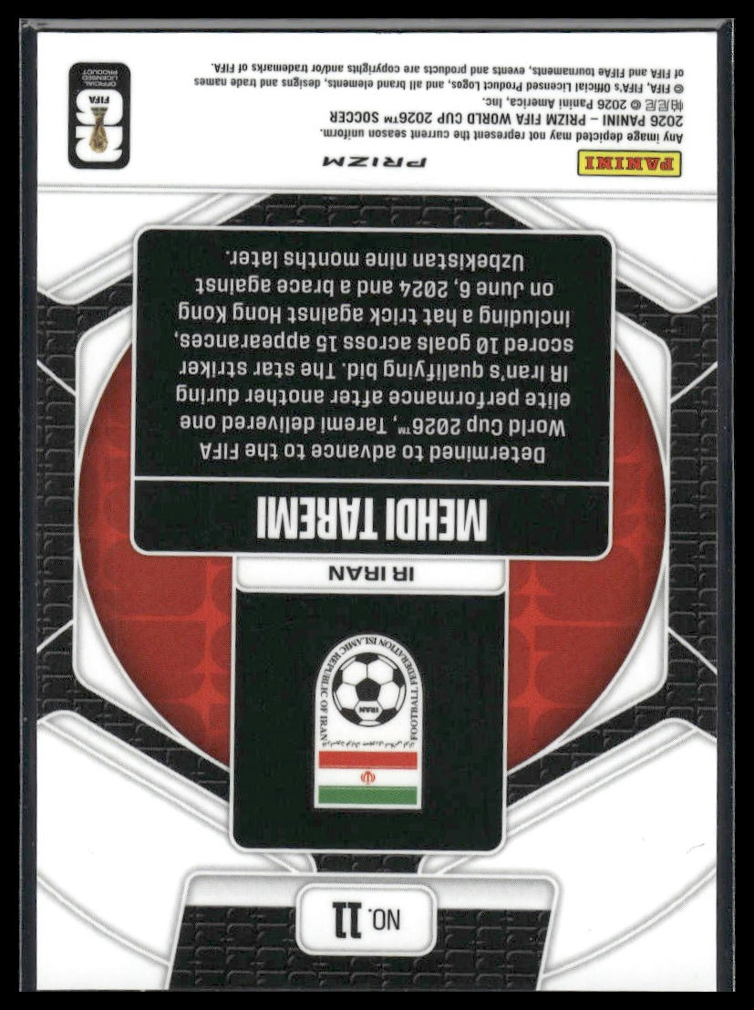 2026 Panini Prizm FIFA World Cup #11 Mehdi Taremi Trophy Hunting Silver Prizm
