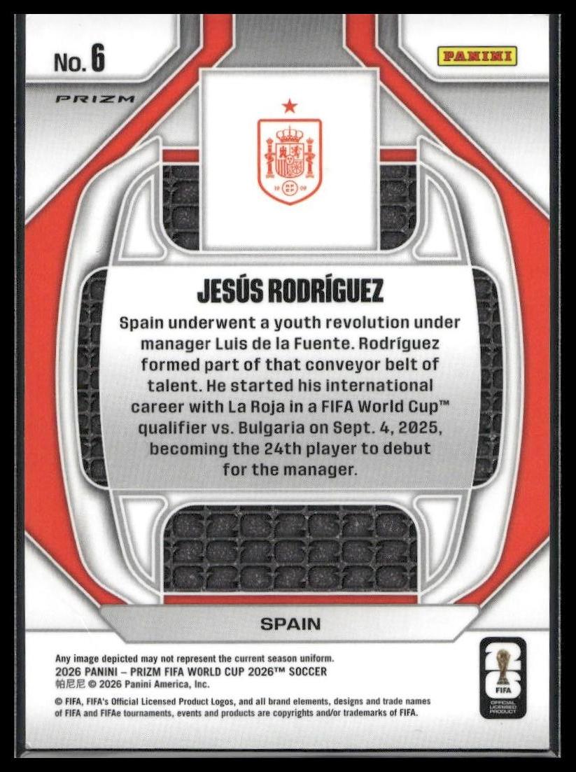 2026 Panini Prizm FIFA World Cup #6 Jesus Rodriguez New Era Wave