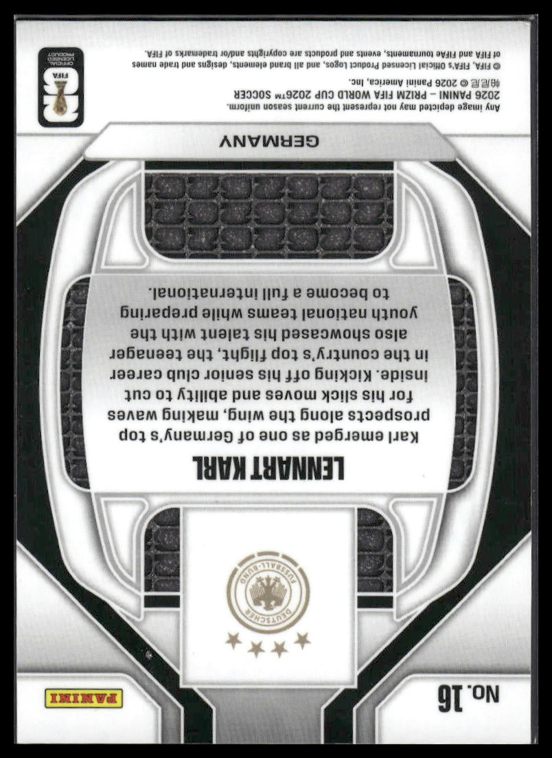 2026 Panini Prizm FIFA World Cup #16 Lennart Karl New Era Silver Prizm