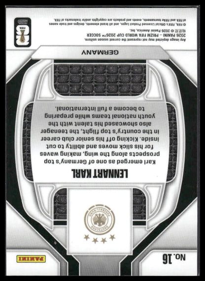 2026 Panini Prizm FIFA World Cup #16 Lennart Karl New Era Silver Prizm