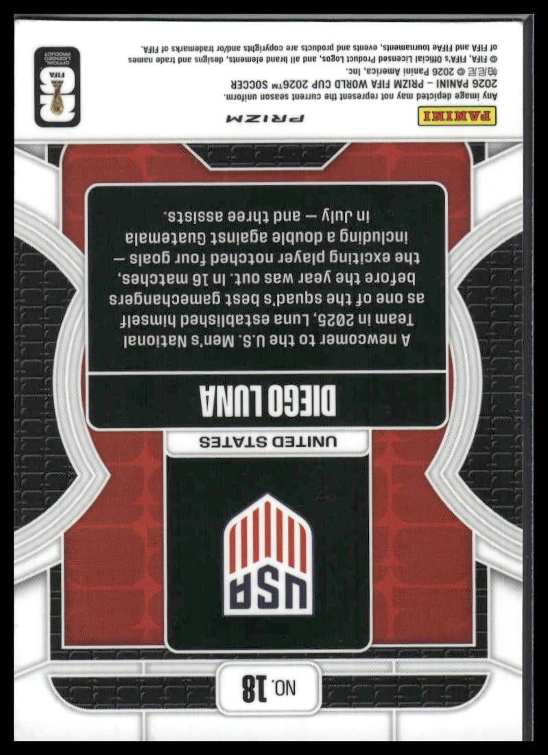 2026 Panini Prizm FIFA World Cup #18 Diego Luna Phenomenon Silver Prizm