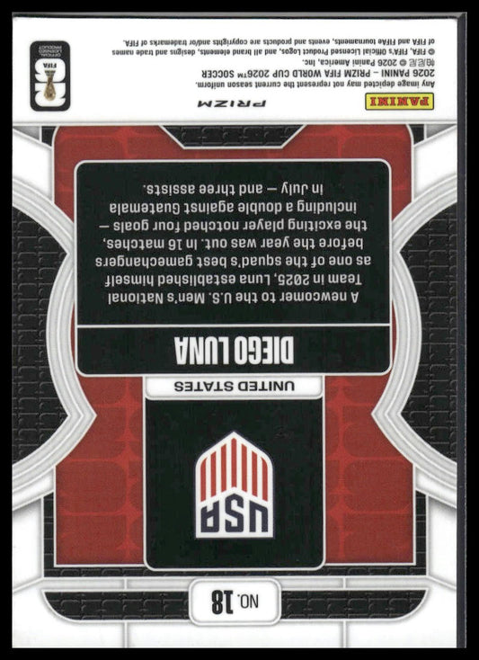 2026 Panini Prizm FIFA World Cup #18 Diego Luna Phenomenon Silver Prizm