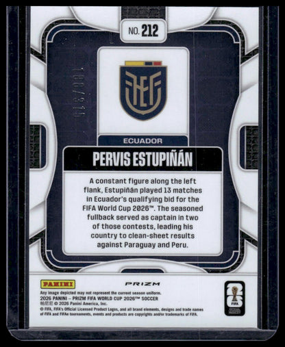 2026 Panini Prizm FIFA World Cup #212 Pervis Estupiñán Orange Wave Prizm #/315