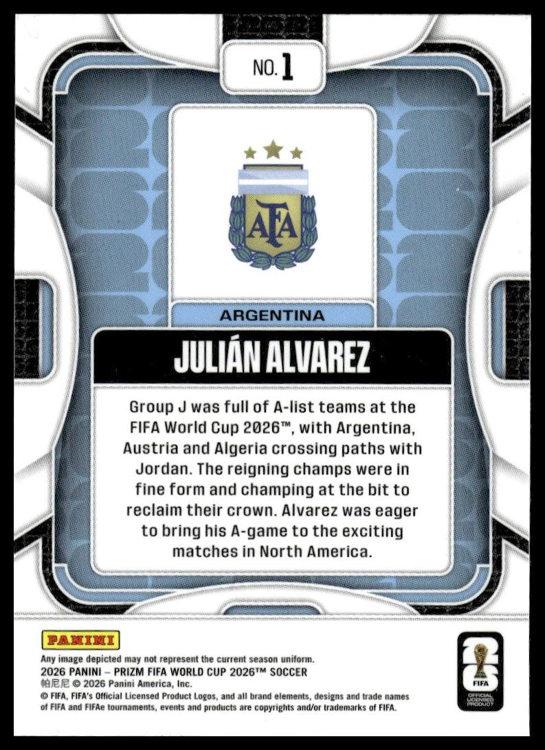 2026 Panini Prizm FIFA World Cup #1 Julian Alvarez Silver Prizm