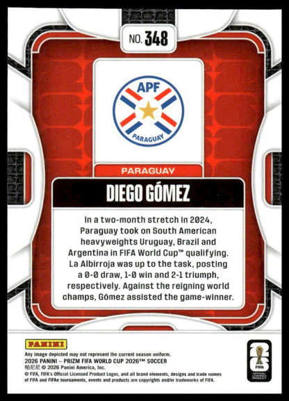 2026 Panini Prizm FIFA World Cup #348 Diego Gómez Silver Prizm