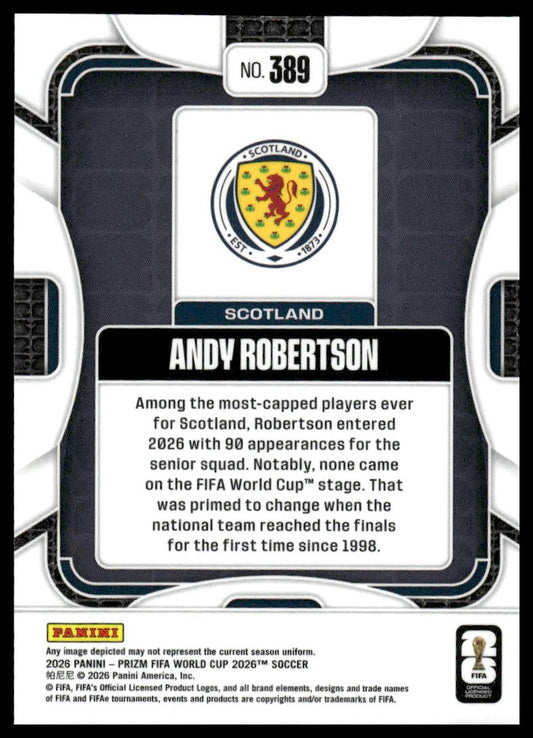 2026 Panini Prizm FIFA World Cup #389 Andy Robertson Silver Prizm