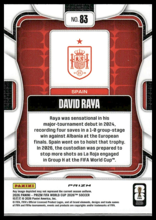 2026 Panini Prizm FIFA World Cup #83 David Raya Wave Prizm