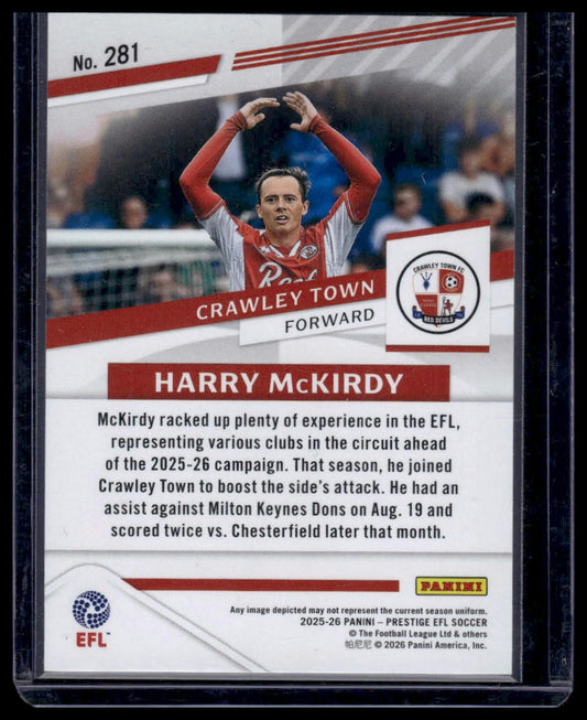 2025-26 Panini Prestige EFL #281 Harry McKirdy Red Xtra Time #/299