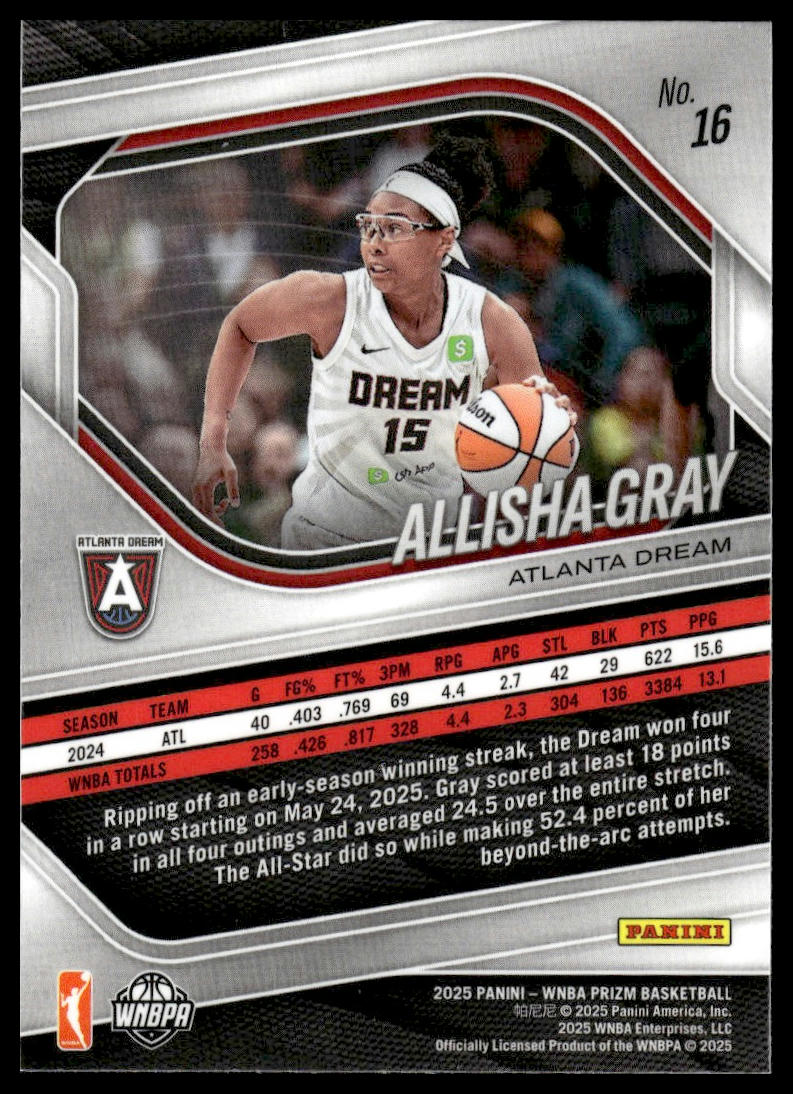 2025 Panini Prizm WNBA #16 Allisha Gray