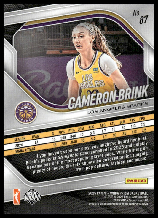 2025 Panini Prizm WNBA #87 Cameron Brink