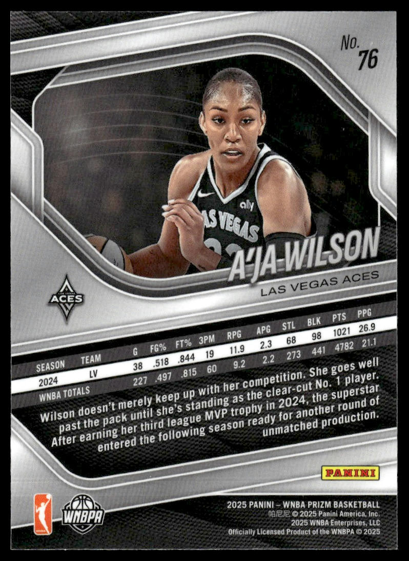 2025 Panini Prizm WNBA #76 A'ja Wilson