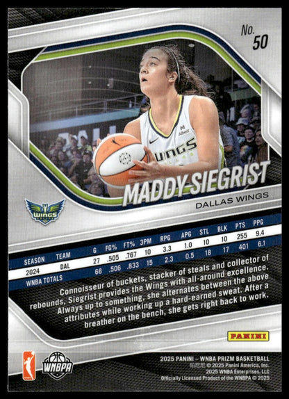 2025 Panini Prizm WNBA #50 Maddy Siegrist
