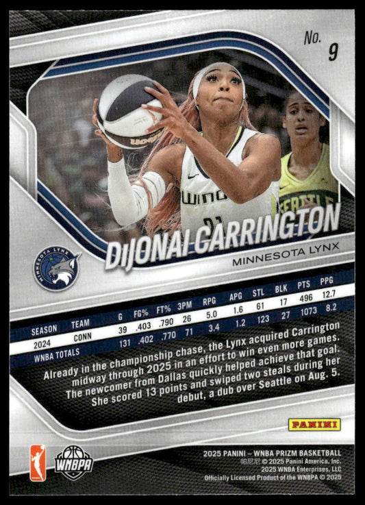 2025 Panini Prizm WNBA #9 DiJonai Carrington