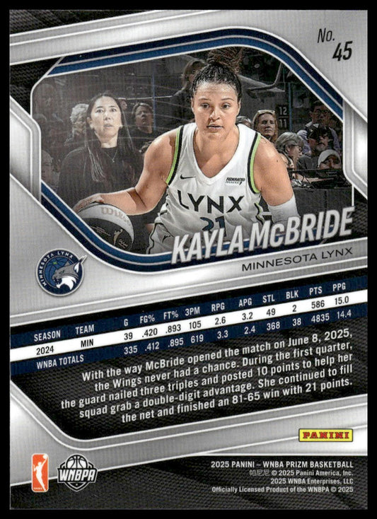 2025 Panini Prizm WNBA #45 Kayla McBride