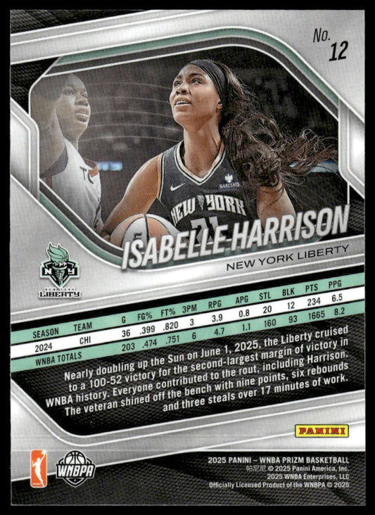 2025 Panini Prizm WNBA #12 Isabelle Harrison