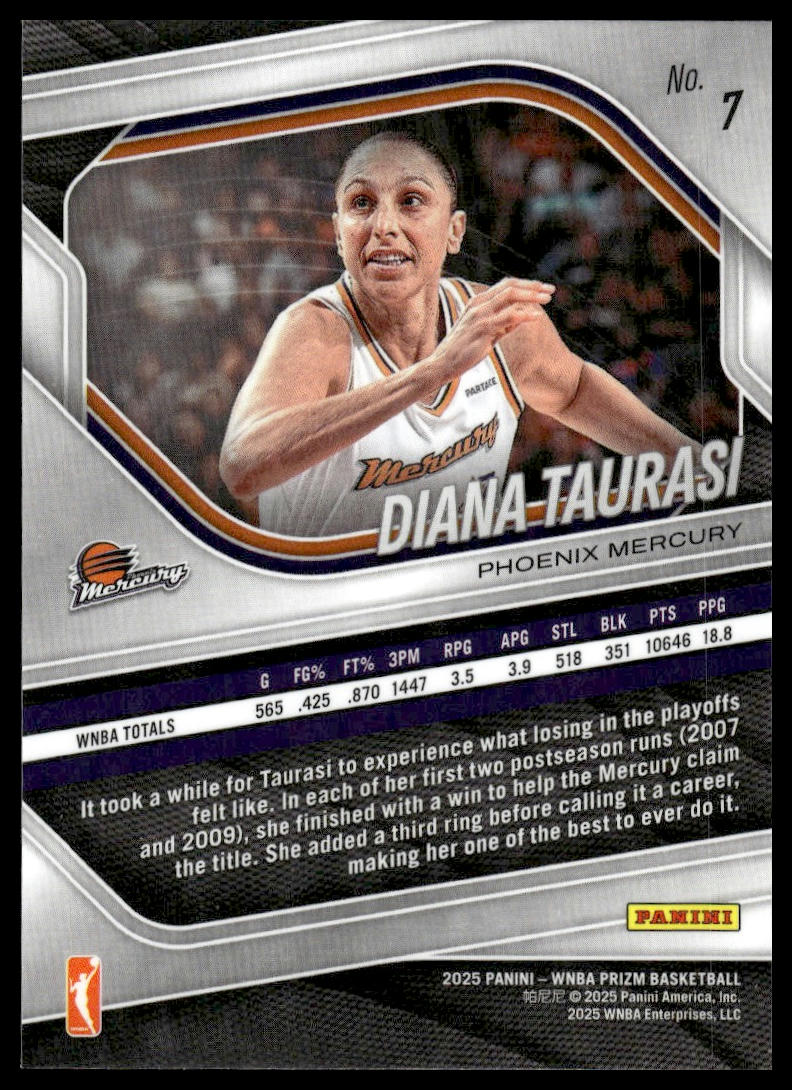 2025 Panini Prizm WNBA #7 Diana Taurasi