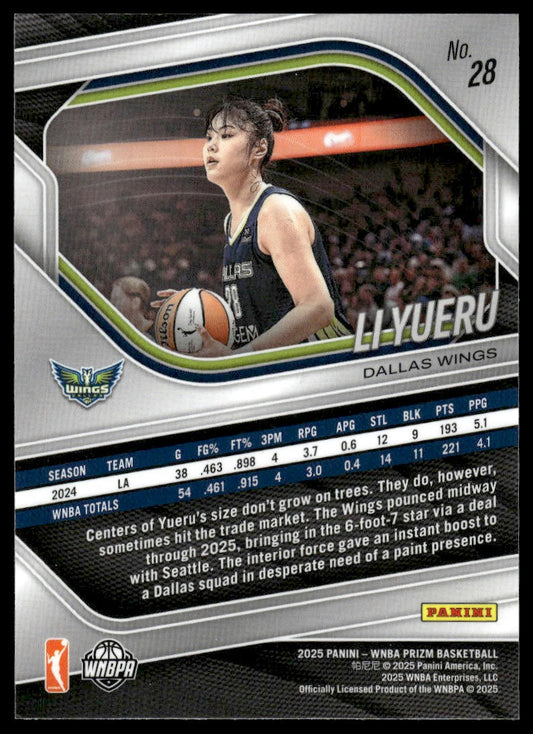 2025 Panini Prizm WNBA #28 Li Yueru