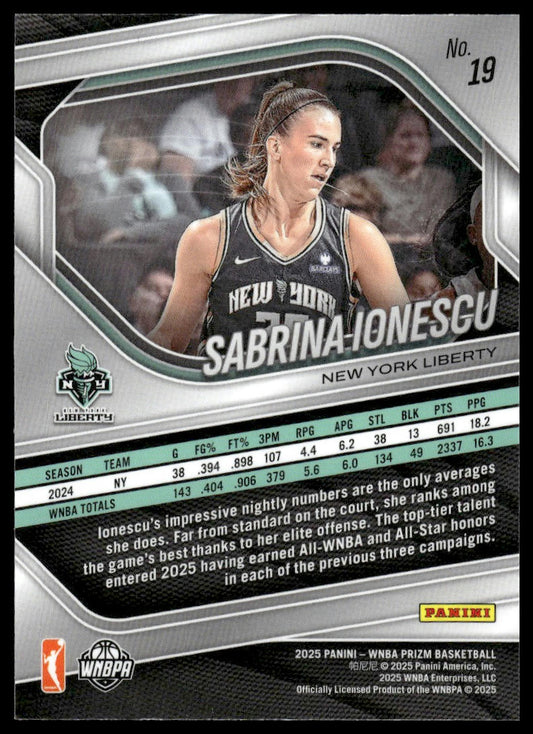 2025 Panini Prizm WNBA #19 Sabrina Ionescu