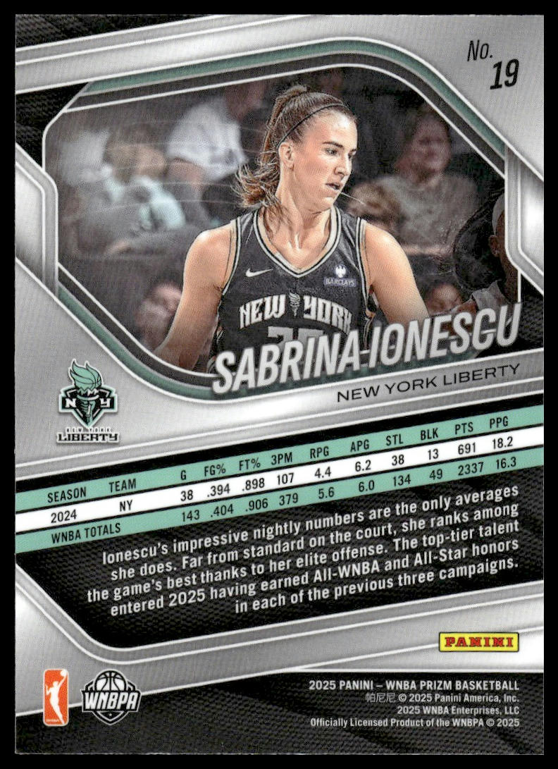 2025 Panini Prizm WNBA #19 Sabrina Ionescu