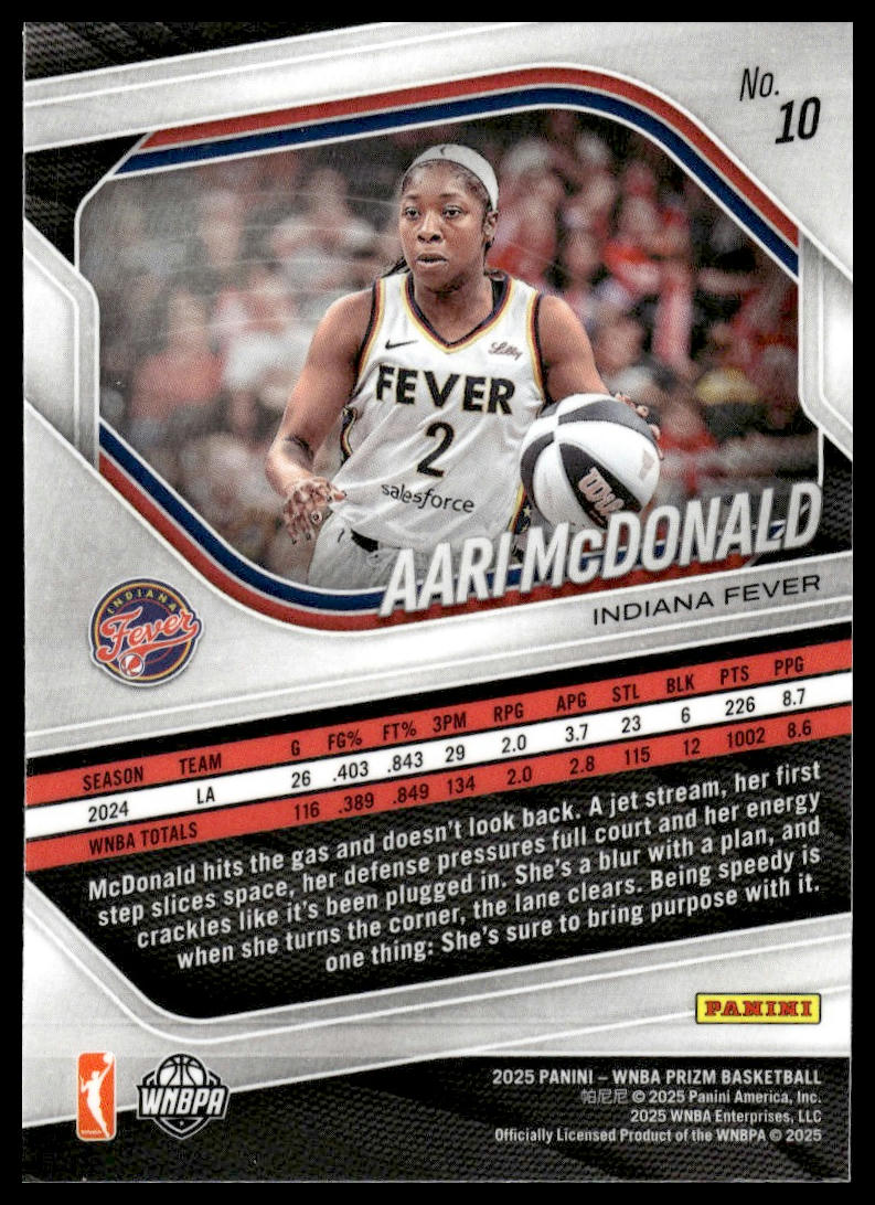 2025 Panini Prizm WNBA #10 Aari McDonald