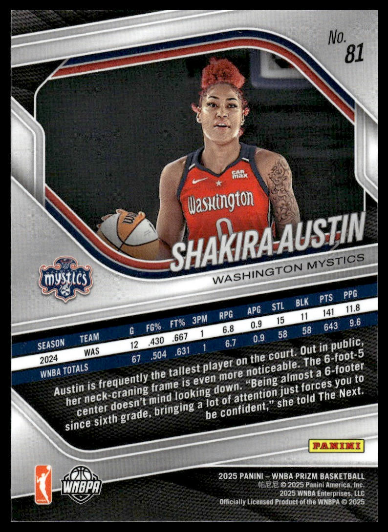 2025 Panini Prizm WNBA #81 Shakira Austin